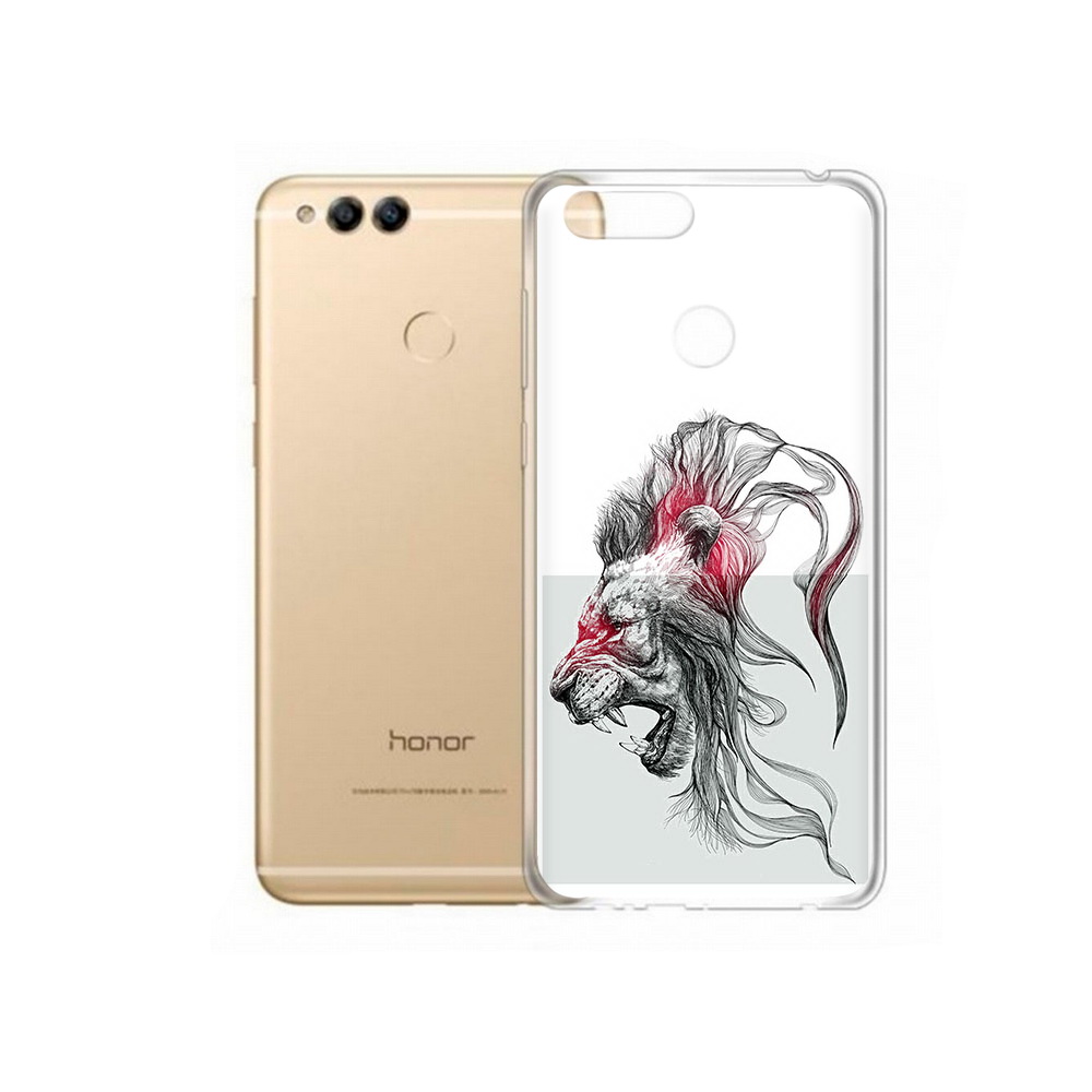 

Чехол MyPads Tocco для Huawei 7X разъяренный лев (PT94112.65.576), Прозрачный, Tocco