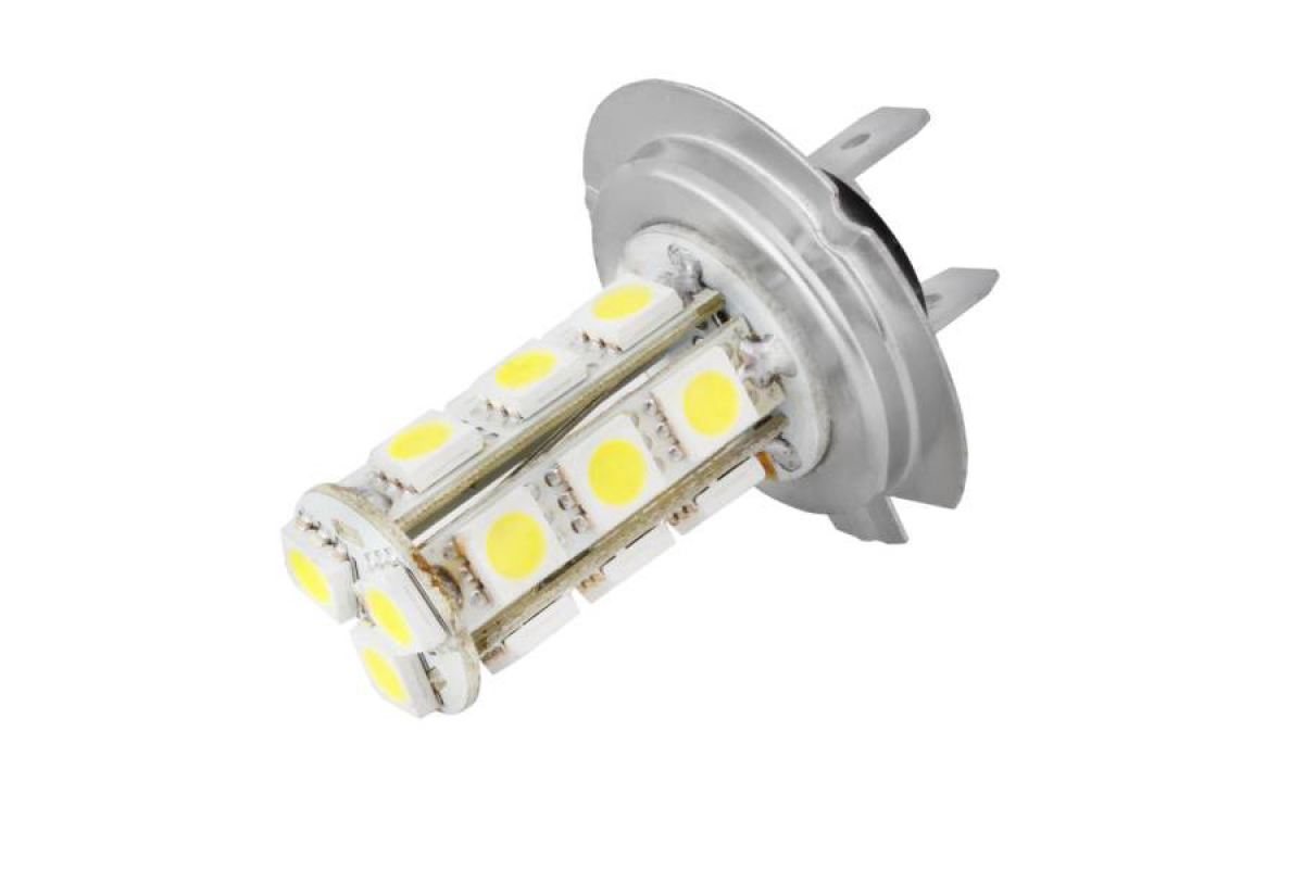 фото Автолампа диод h7 12v 18 smd блист 1-контактная бел skyway противотуманная фара 2шт.