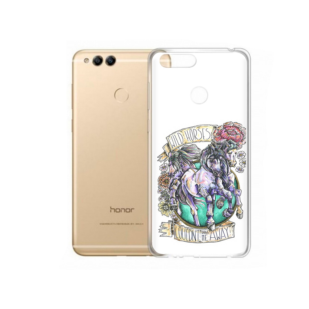 

Чехол MyPads Tocco для Huawei 7X рисунок коней в цветах (PT94112.65.582), Прозрачный, Tocco