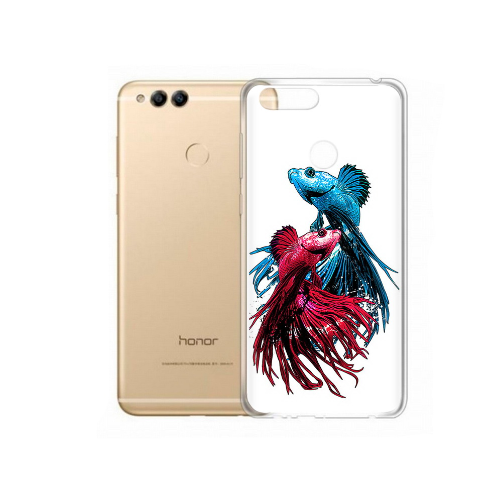 

Чехол MyPads Tocco для Huawei 7X рыбы петушки (PT94112.65.592), Прозрачный, Tocco
