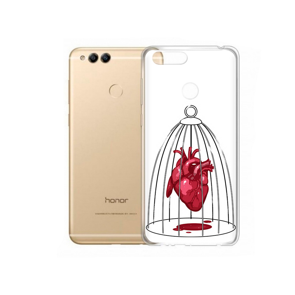 

Чехол MyPads Tocco для Huawei 7X сердце в клетке (PT94112.65.597), Прозрачный, Tocco