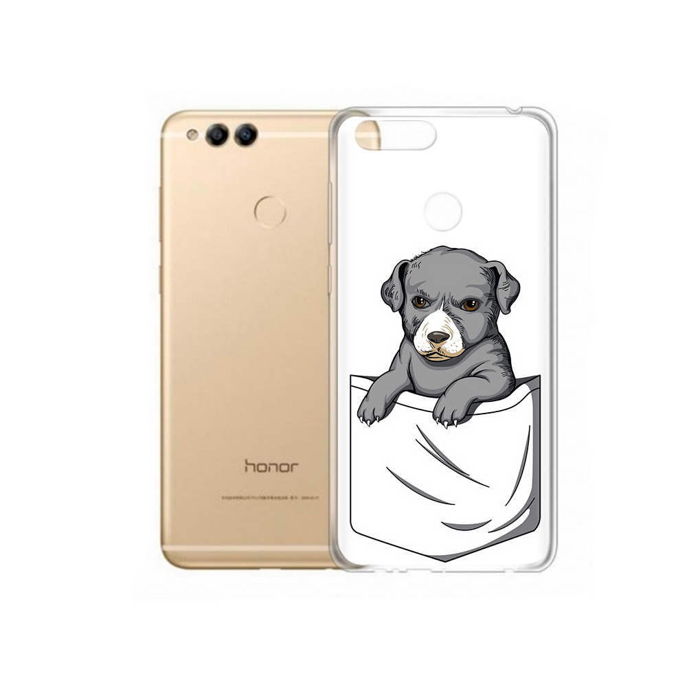 

Чехол MyPads Tocco для Huawei 7X собачка в кармане (PT94112.65.611), Прозрачный, Tocco