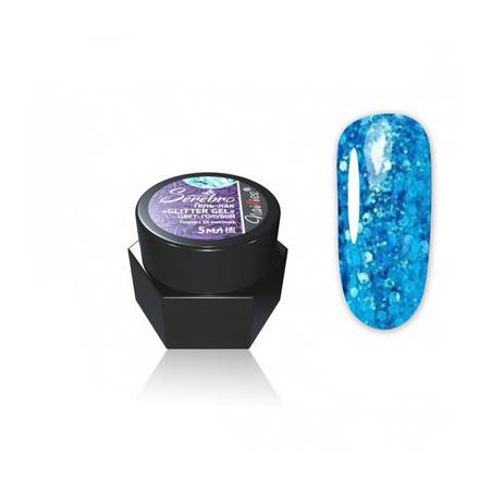 фото Гель-лак serebro glitter голубой