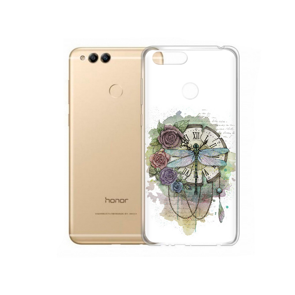 

Чехол MyPads Tocco для Huawei 7X старинные часы в цветах (PT94112.65.621), Прозрачный, Tocco