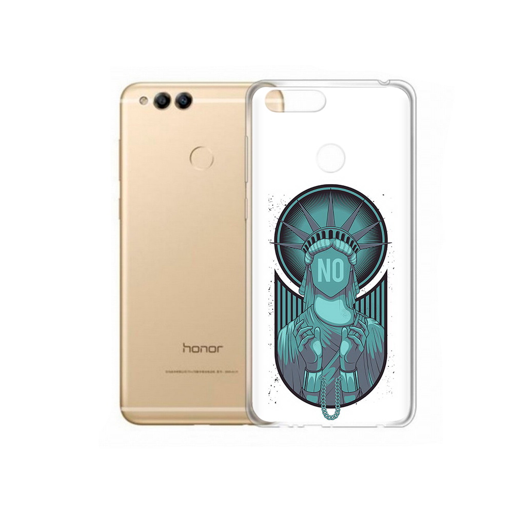 

Чехол MyPads Tocco для Huawei 7X статуя свободы зеленый (PT94112.65.623), Прозрачный, Tocco