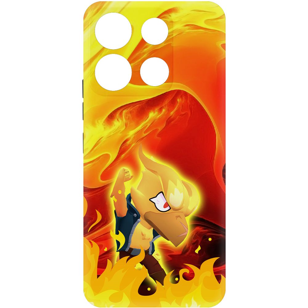 

Чехол-накладка Krutoff Soft Case Brawl Stars - Ворон-Феникс для Itel A60s черный