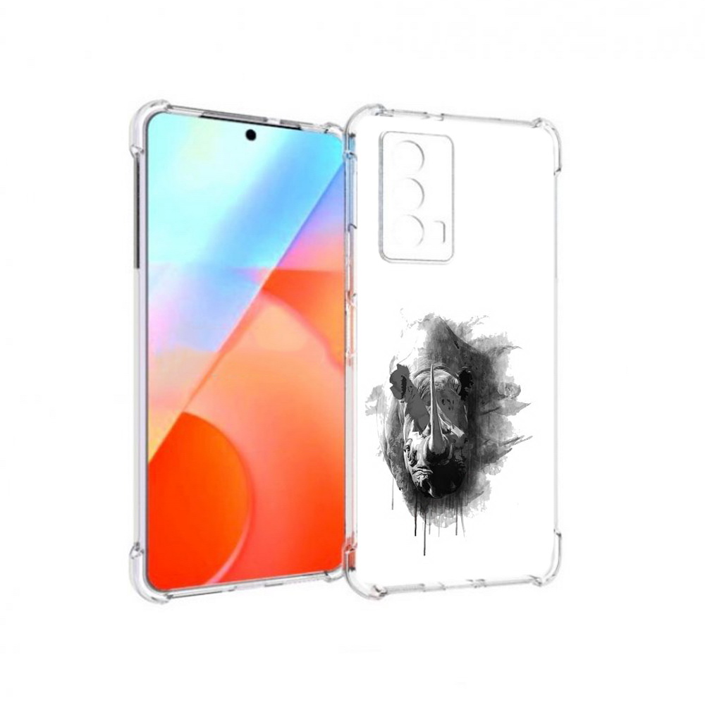 

Чехол MyPads Tocco для Vivo iQOO Z5 носорог (PT226980.401.523), Прозрачный, Tocco