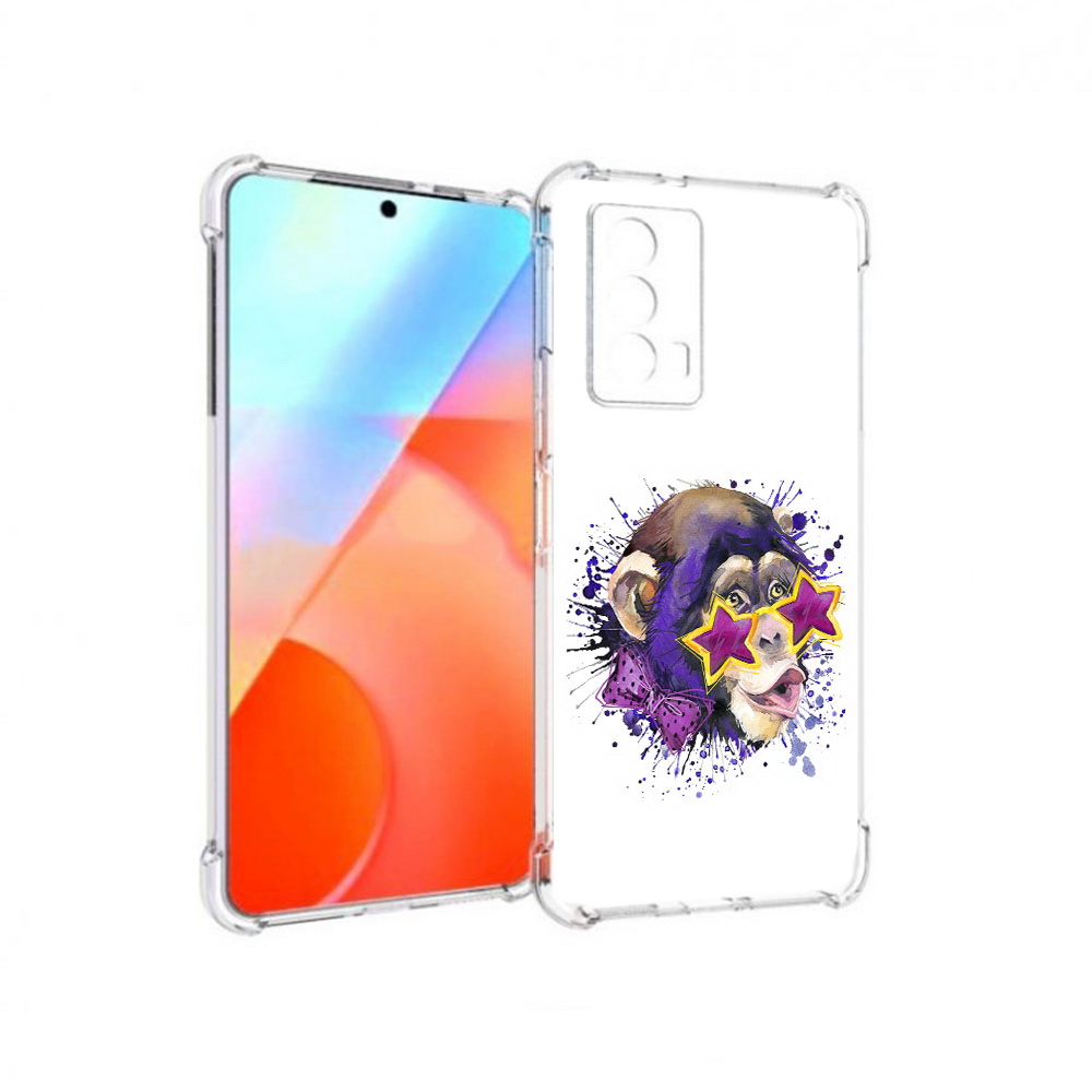 

Чехол MyPads Tocco для Vivo iQOO Z5 обезьяна в очках (PT226980.401.524), Прозрачный, Tocco