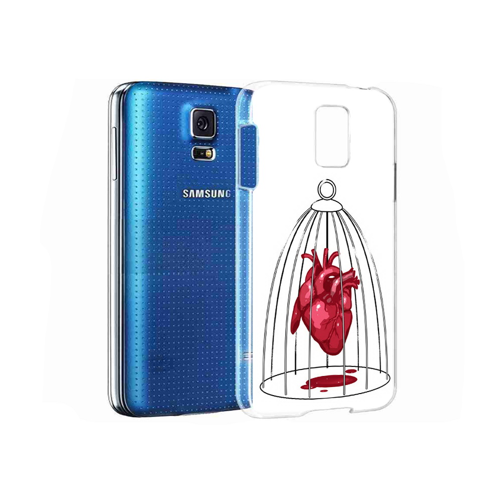 

Чехол MyPads Tocco для Samsung Galaxy S5 сердце в клетке (PT12196.512.597), Прозрачный, Tocco