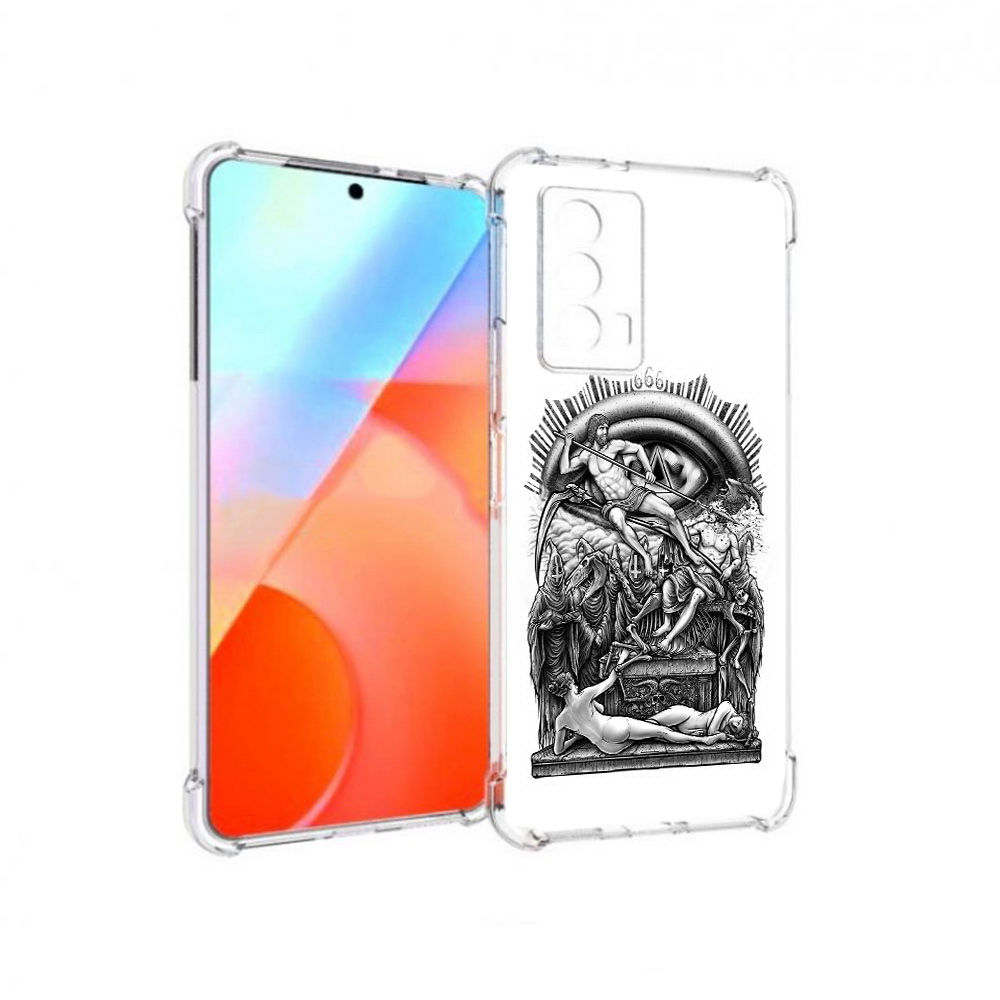 

Чехол MyPads Tocco для Vivo iQOO Z5 оракул черно белый (PT226980.401.528), Прозрачный, Tocco