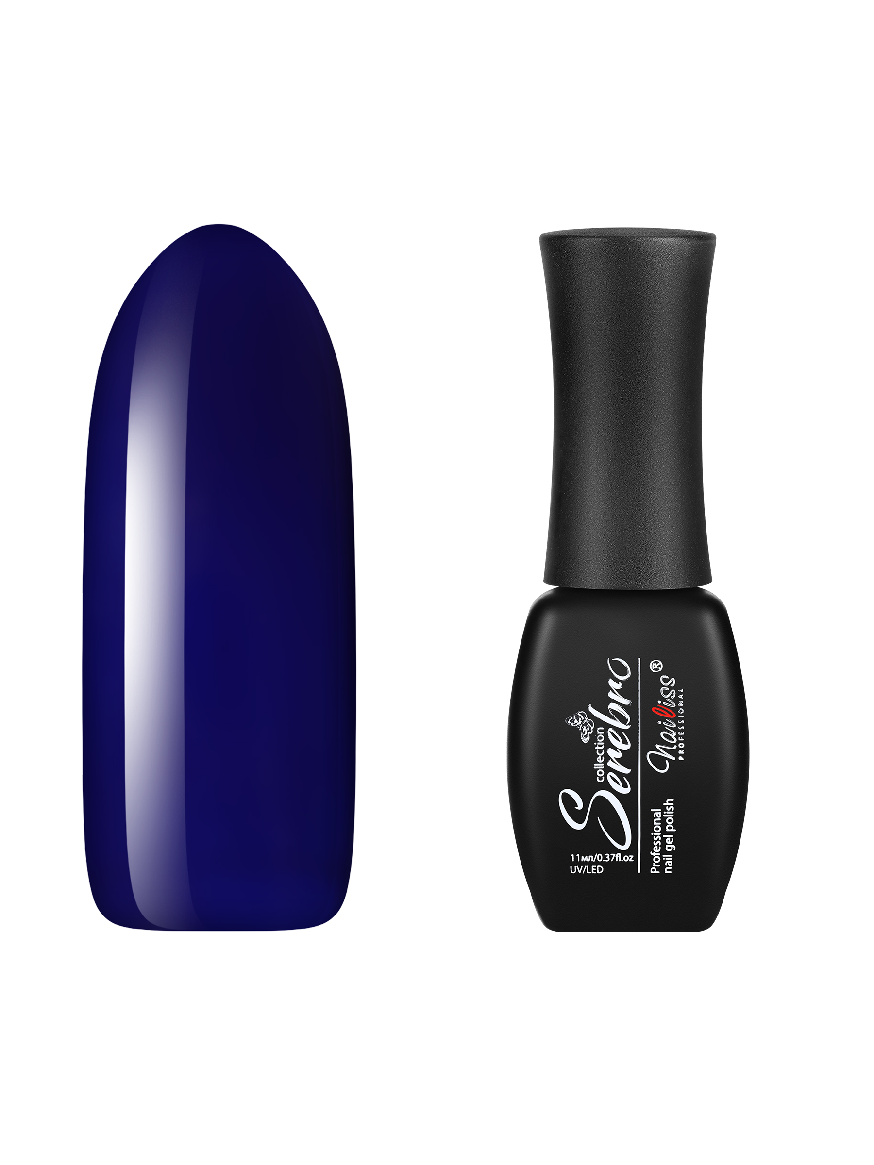 Гель-лак для ногтей Serebro, плотный цветной гипоаллергенный насыщенный фиолетовый, 11 мл