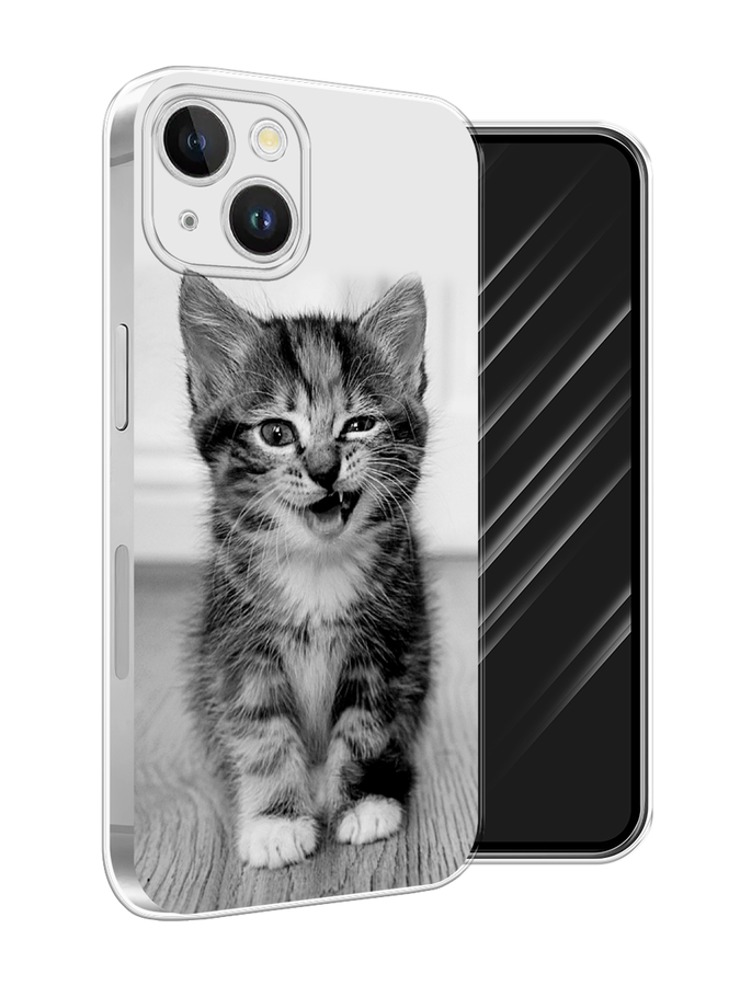

Чехол Awog на Apple iPhone 15 Plus "Подмигивающий котенок", Черный;серый, 15650-1