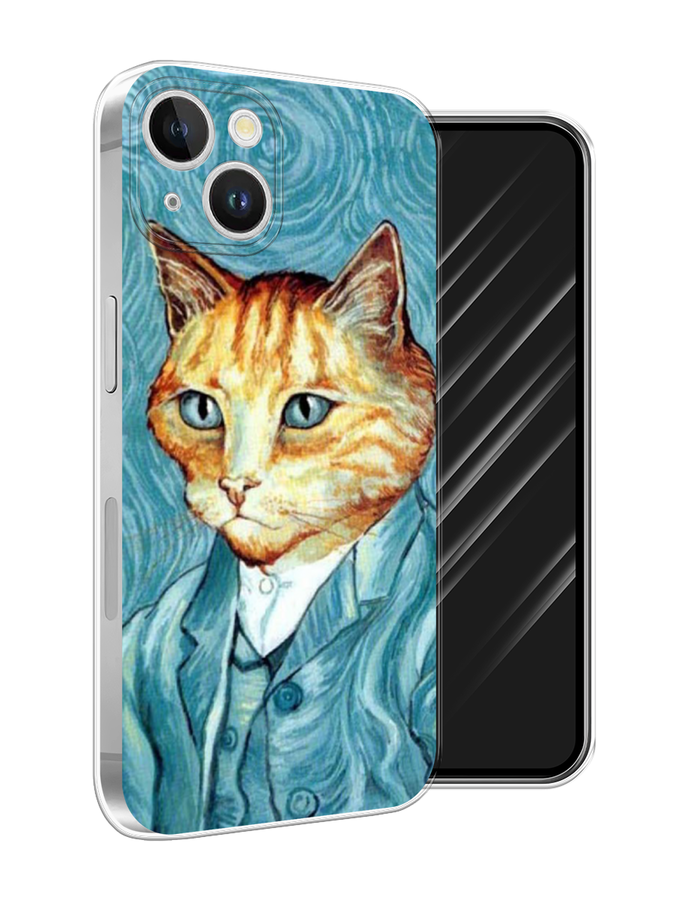 

Чехол Awog на Apple iPhone 15 Plus "Кот Ван Гог", Голубой;коричневый, 15650-1