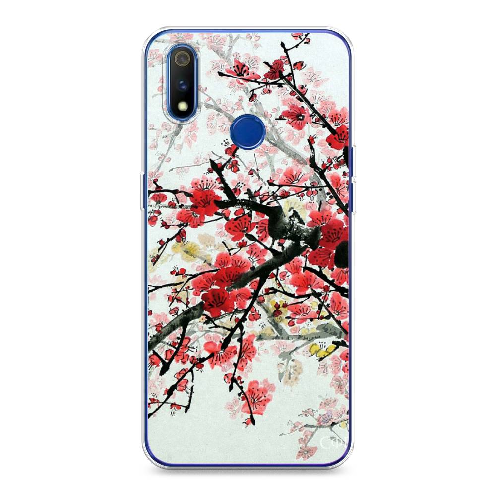 

Чехол Awog на Realme 3 Pro "Сакура", Розовый;черный, 251250-4