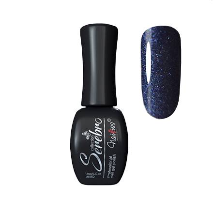 Гель-лак для ногтей Serebro с блестками, насыщенный, плотный, с перламутром, синий, 11 мл ламбрекен лобового стекла со шторками skyway 140см 46x60см темный синий