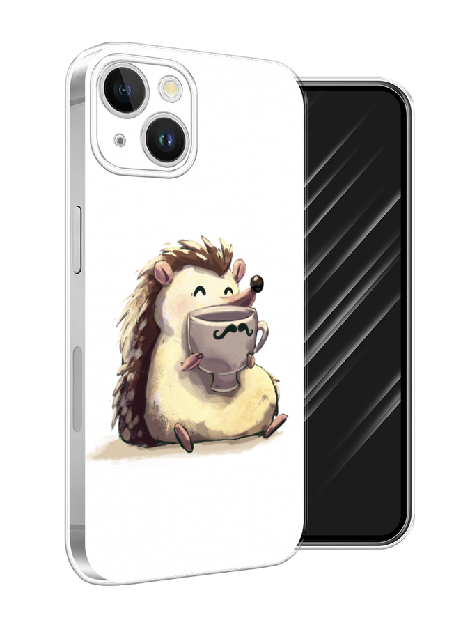 

Чехол Awog на Apple iPhone 15 Plus "Еж кофеман", Белый;коричневый;бежевый, 15650-1