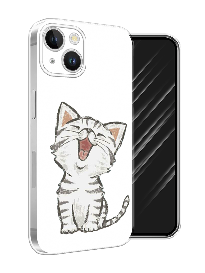 

Чехол Awog на Apple iPhone 15 Plus "Котенок рисованный", Серый;белый, 15650-1