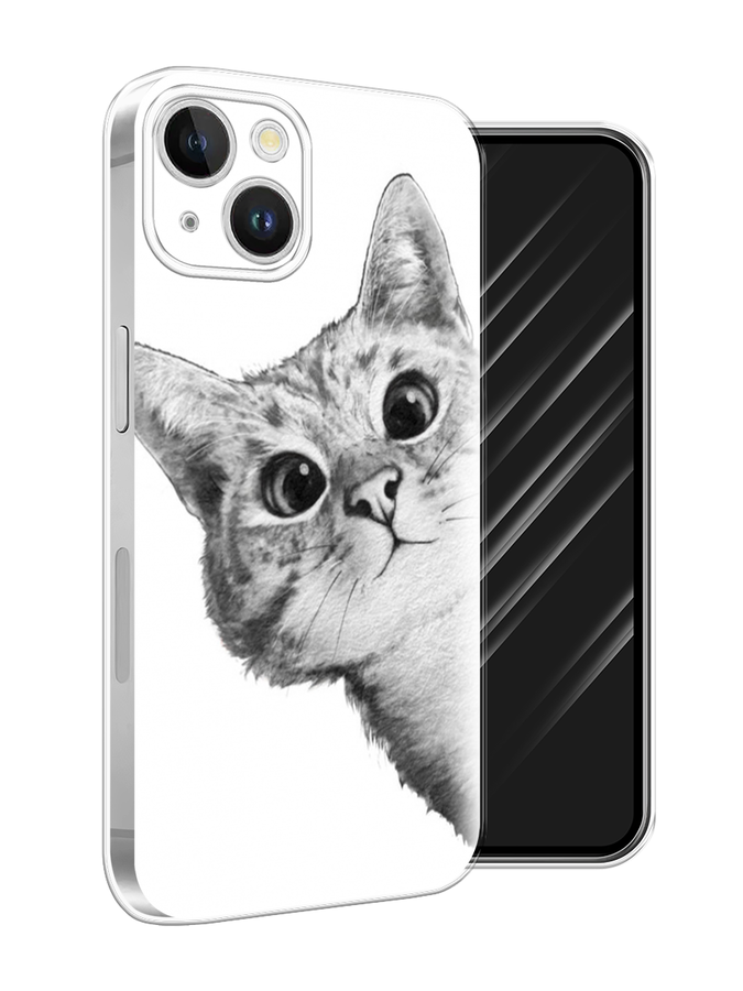 

Чехол Awog на Apple iPhone 15 Plus "Кот рисунок черно-белый", Черный, 15650-1