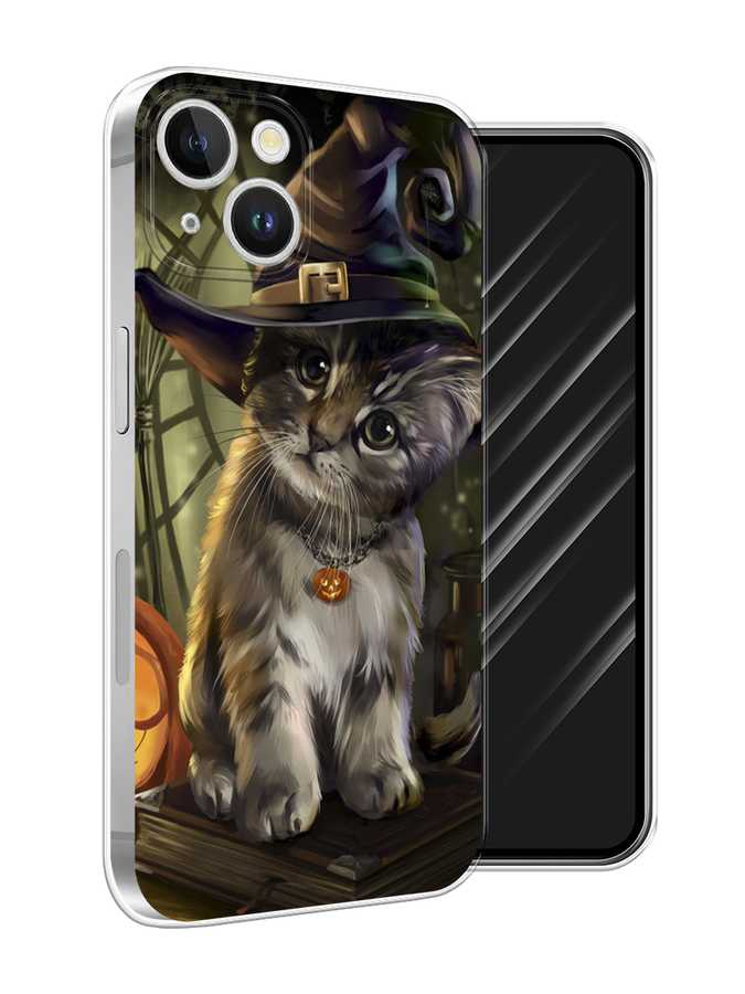 

Чехол Awog на Apple iPhone 15 Plus "Кот на Хэллоуин", Зеленый;серый, 15650-1