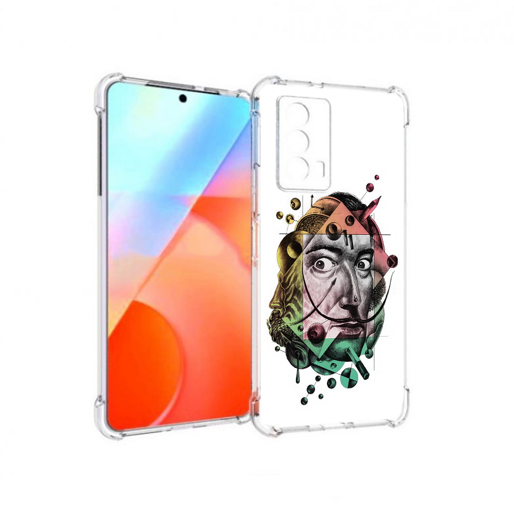 

Чехол MyPads Tocco для Vivo iQOO Z5 разноцветное лицо абстракция (PT226980.401.570), Прозрачный, Tocco