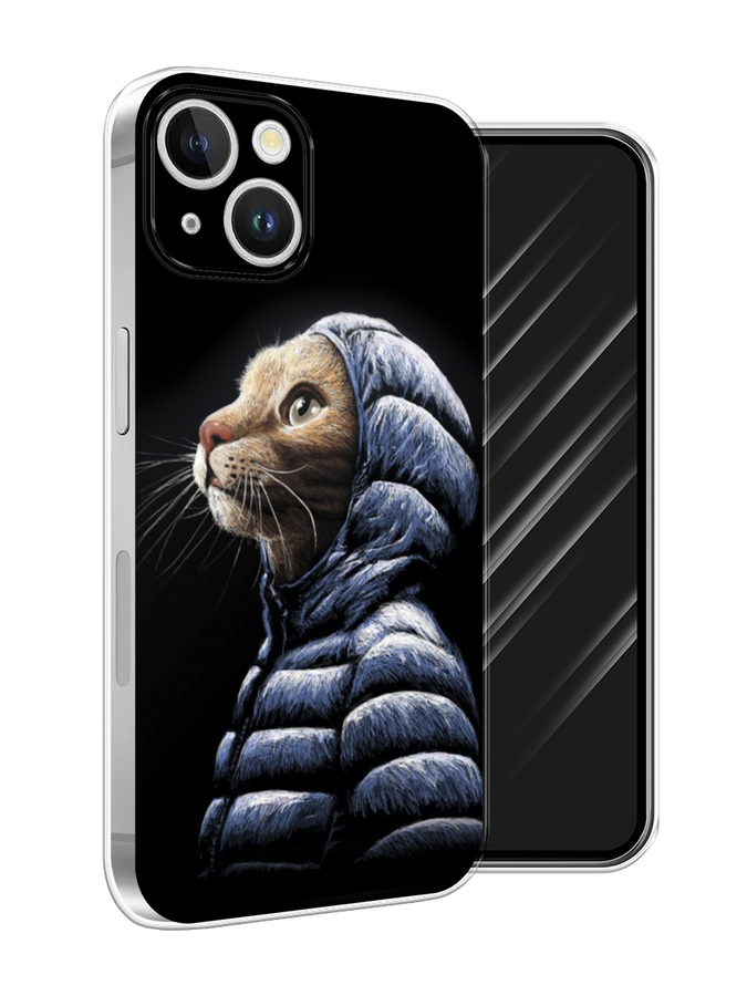 

Чехол Awog на Apple iPhone 15 Plus "Кот в капюшоне", Черный;бежевый;синий, 15650-1