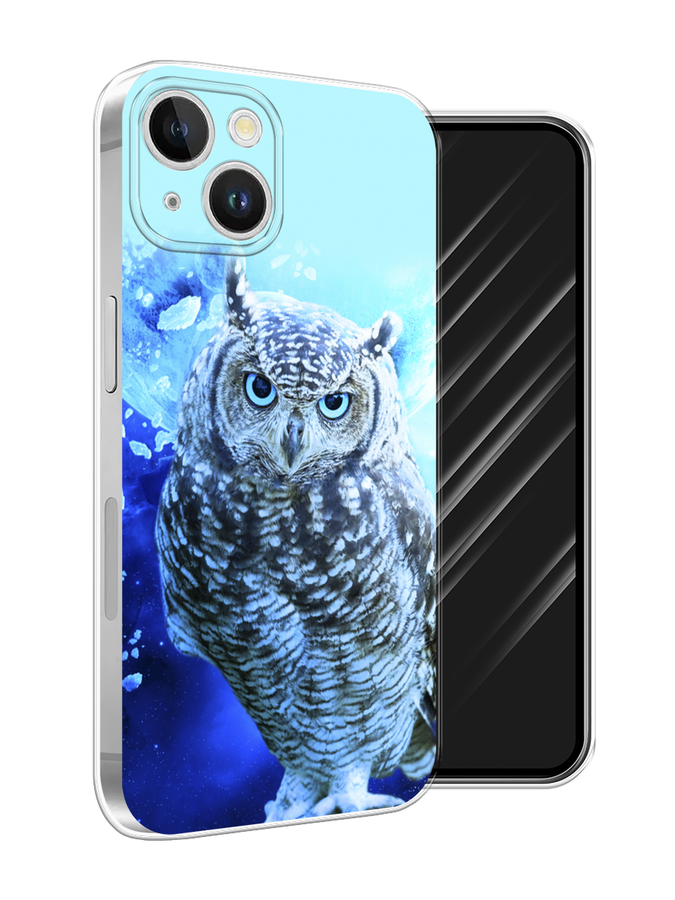 

Чехол Awog на Apple iPhone 15 Plus "Сова арт 7", Синий;голубой, 15650-1