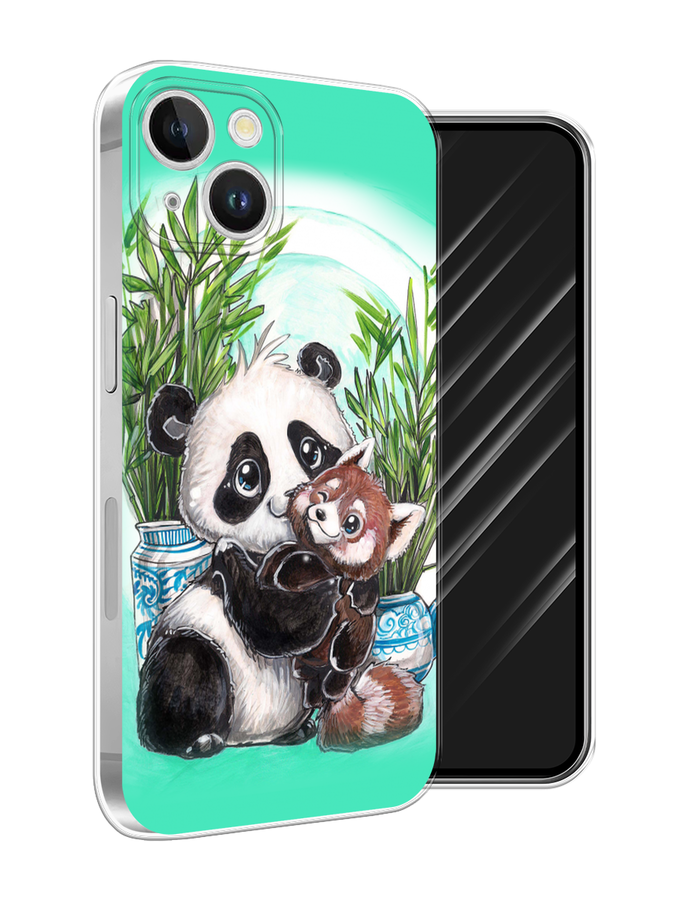 

Чехол Awog на Apple iPhone 15 Plus "Друзья зверята", Бирюзовый;белый;черный, 15650-1