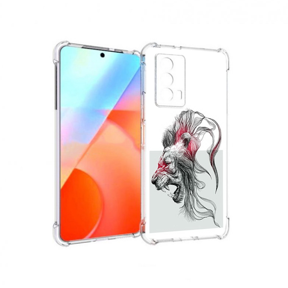 

Чехол MyPads Tocco для Vivo iQOO Z5 разъяренный лев (PT226980.401.576), Прозрачный, Tocco