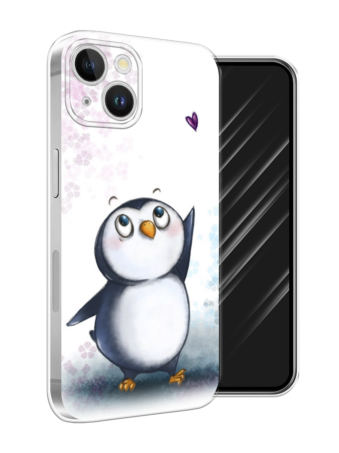 

Чехол Awog на Apple iPhone 15 Plus "Пингвин и сердечко", Белый, 15650-1