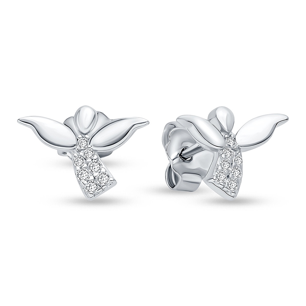 

Серьги пусеты из серебра 585Gold 702009048, фианит, 702009048