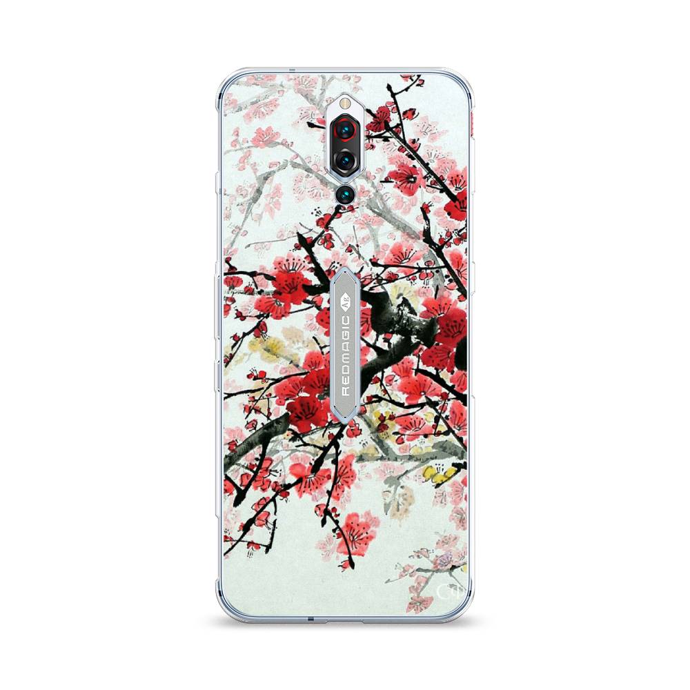 

Чехол Awog на ZTE Red Magic 5S / ЗТЕ Red Magic 5S "Сакура", Розовый;черный, 134250-4