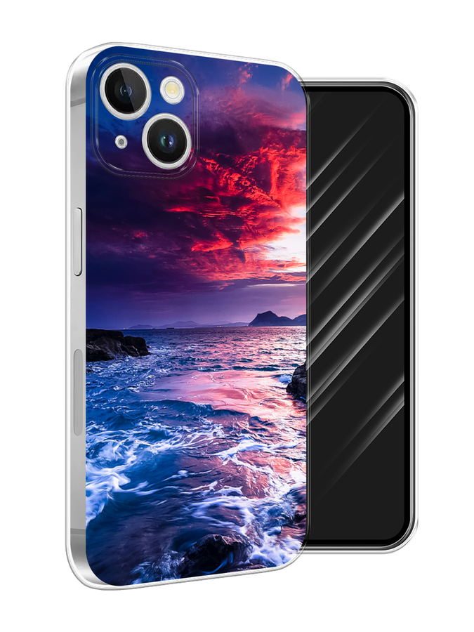

Чехол Awog на Apple iPhone 15 Plus "Волны 1", Розовый;синий, 15650-1