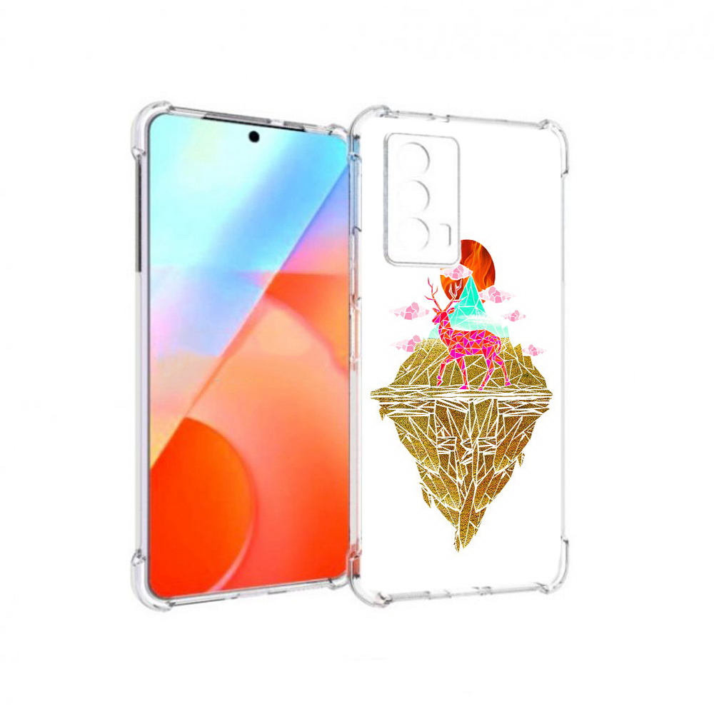 Чехол MyPads Tocco для Vivo iQOO Z5 розовый олень абстракция (PT226980.401.586)