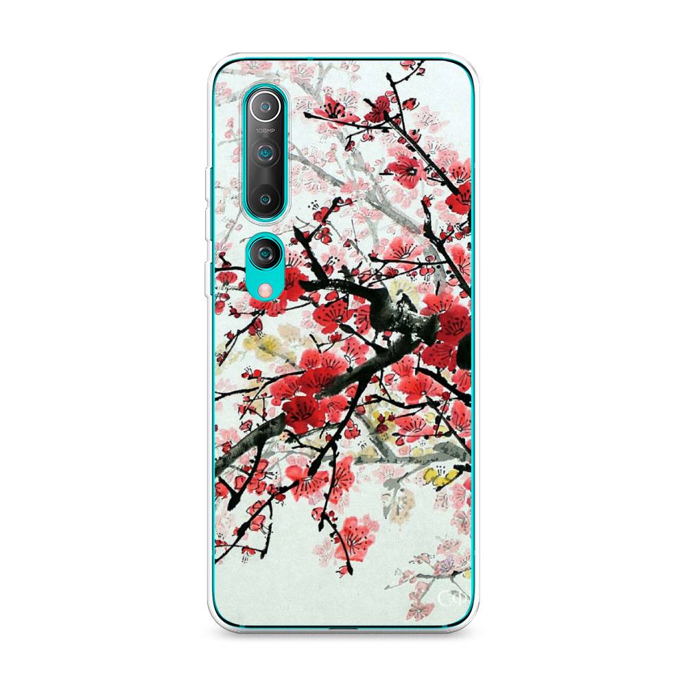 

Чехол Awog на Xiaomi Mi 10 "Сакура", Розовый;черный, 37550-4