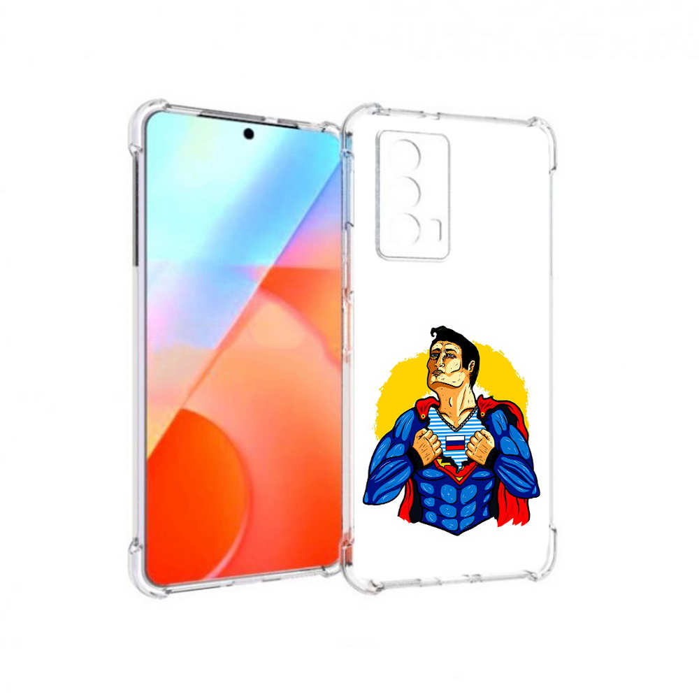 

Чехол MyPads Tocco для Vivo iQOO Z5 русский супермен (PT226980.401.591), Прозрачный, Tocco
