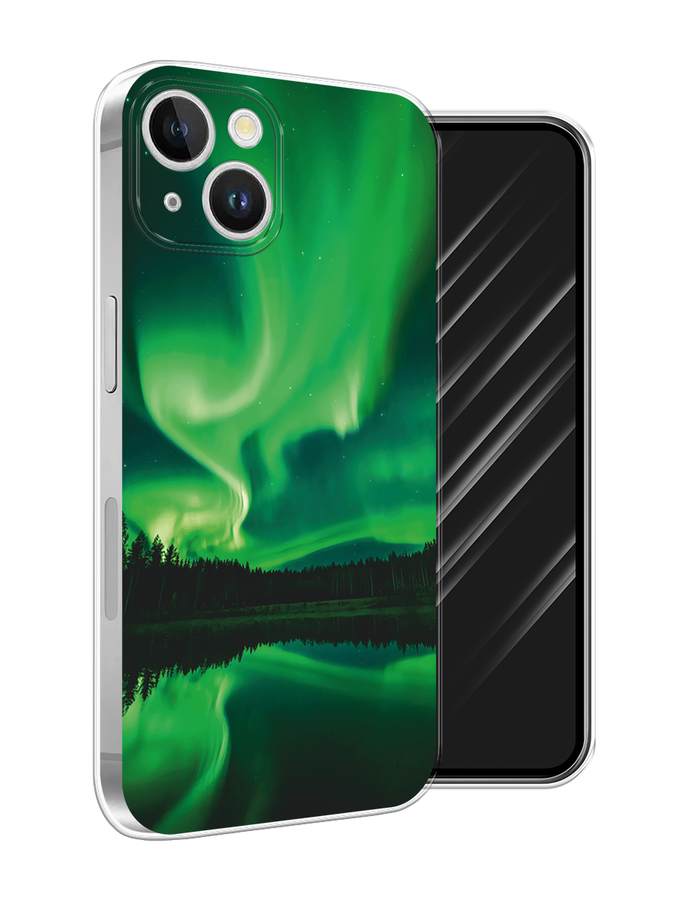 

Чехол Awog на Apple iPhone 15 Plus "Ночные пейзажи 7", Зеленый;черный, 15650-1