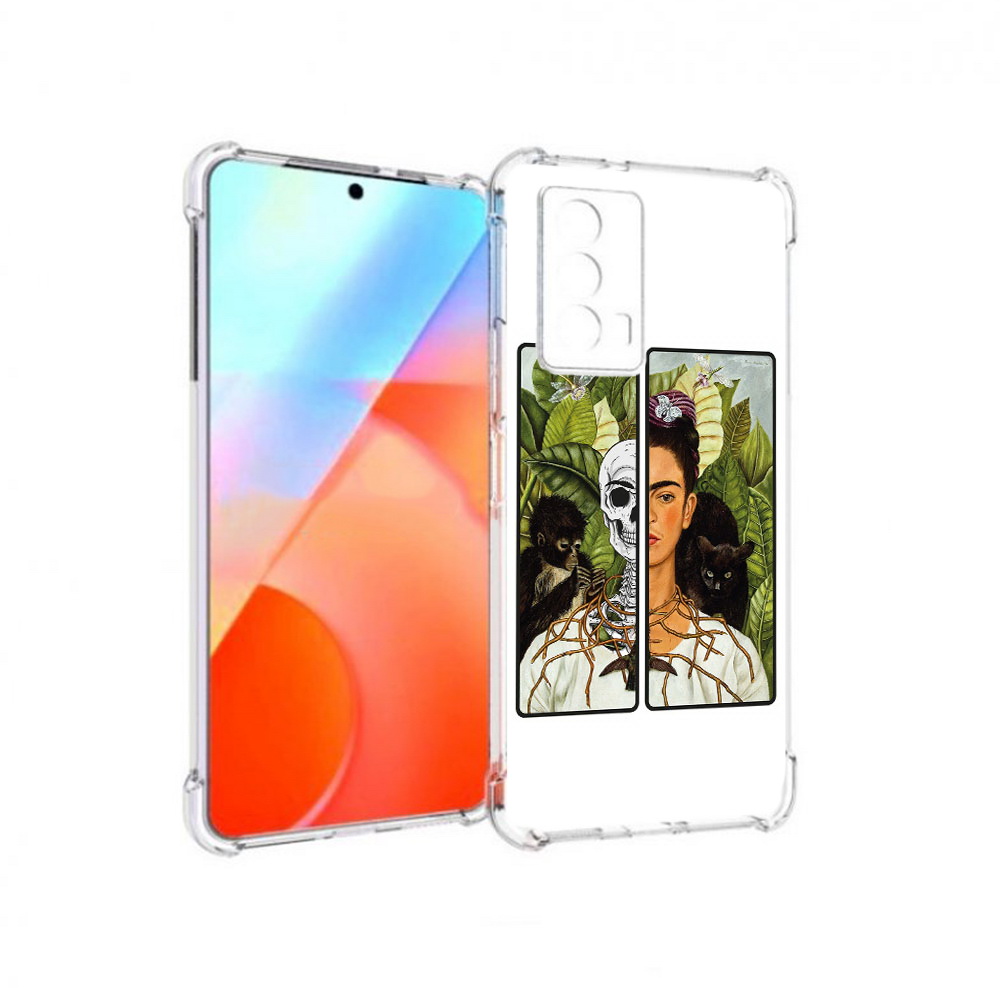 

Чехол MyPads Tocco для Vivo iQOO Z5 сдвоенная картинка девушка скелет (PT226980.401.595), Прозрачный, Tocco