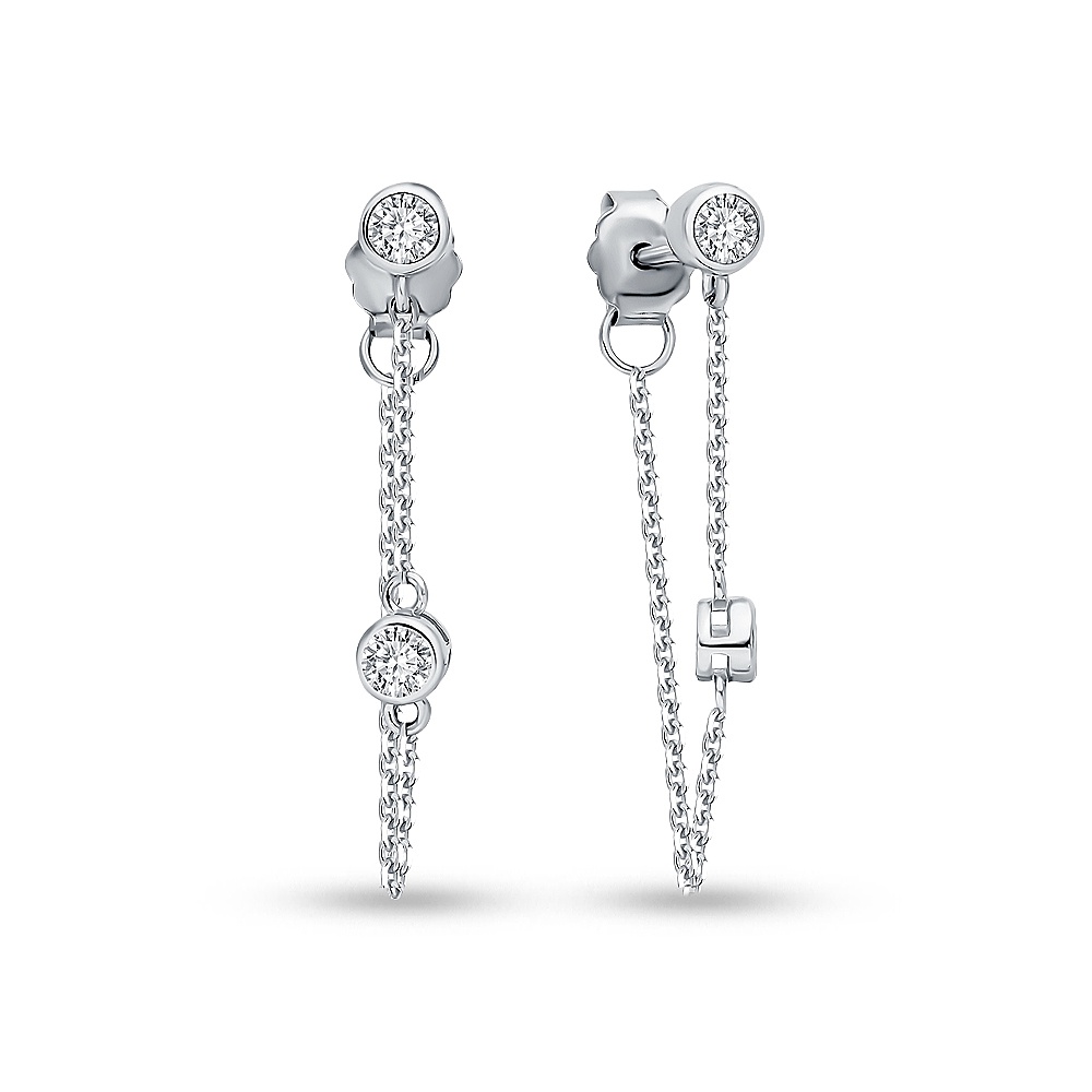 

Серьги джекеты из серебра 585Gold 702009071, фианит, 702009071