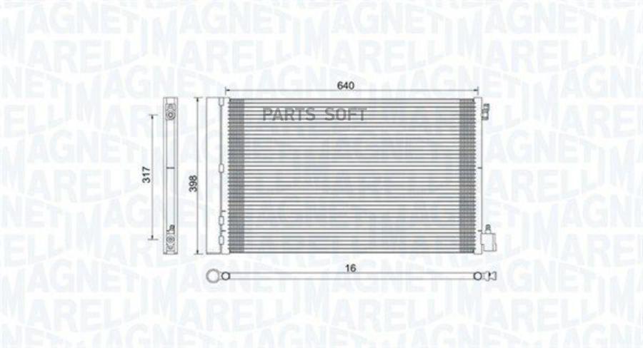 

Радиатор кондиционера Magneti Marelli 350203779000