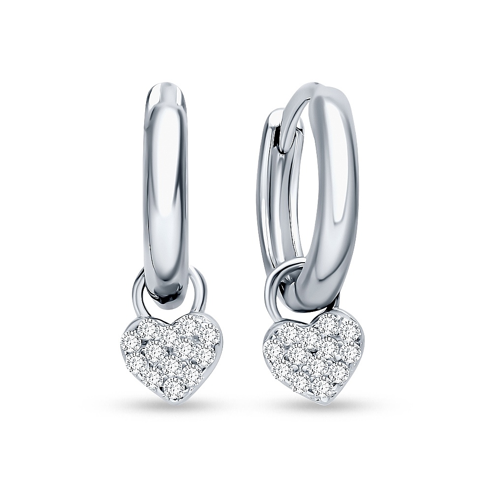 

Серьги трансформеры из серебра 585Gold 702009081, фианит, 702009081