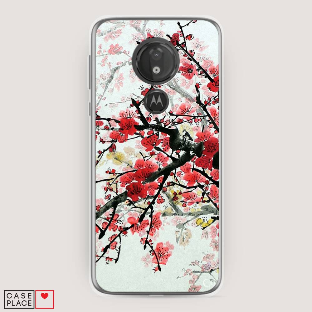

Чехол Awog на Motorola Moto G7 Power / Моторола Мото G7 Power "Сакура", Розовый;черный, 241350-4