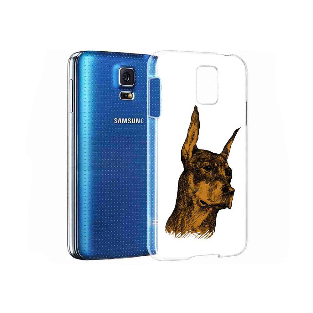 

Чехол MyPads Tocco для Samsung Galaxy S5 скетч доберман (PT12196.512.605), Прозрачный, Tocco