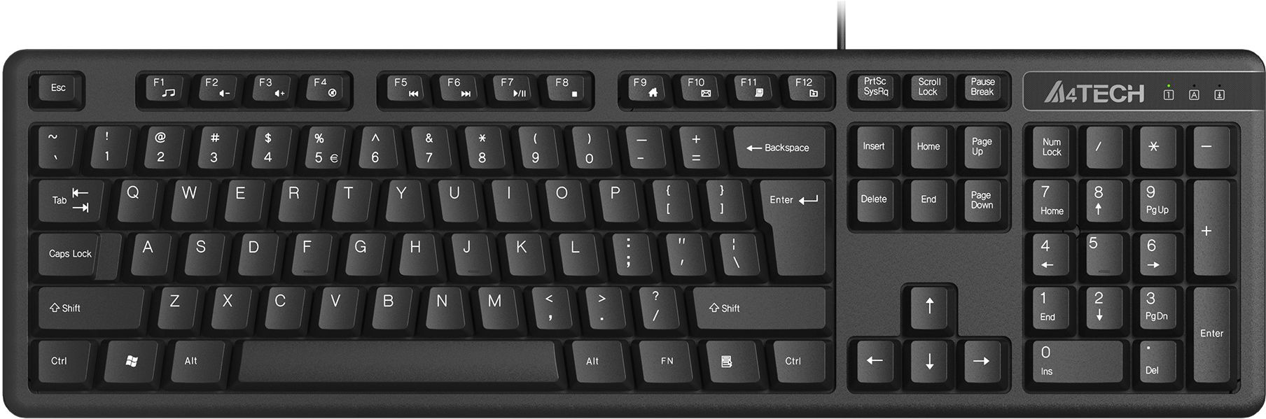Проводная клавиатура A4Tech KKS-3 Black