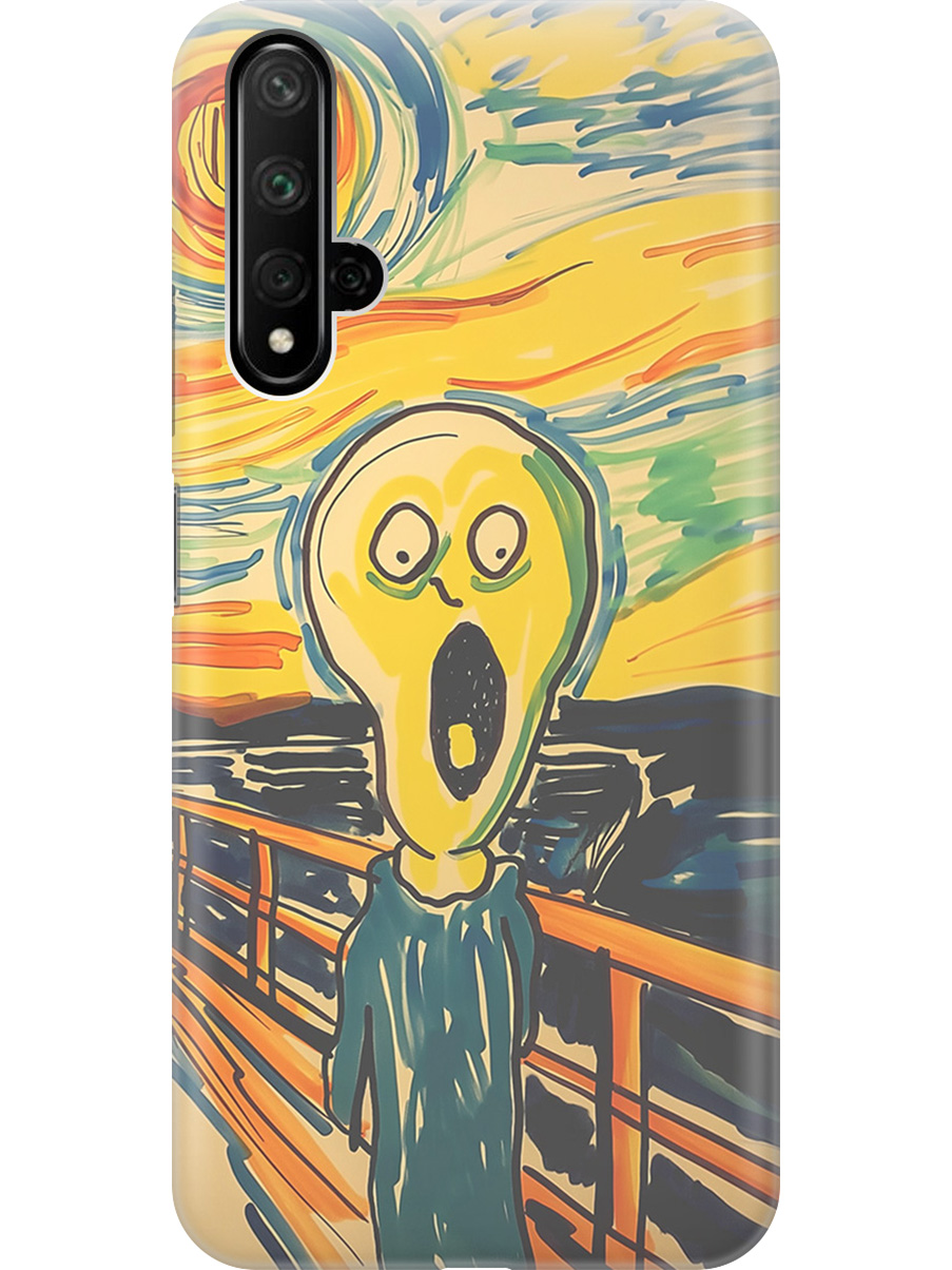 

Силиконовый чехол на Honor 20, Huawei Nova 5T с принтом "Искаженный крик", Прозрачный;желтый;синий, 721508951