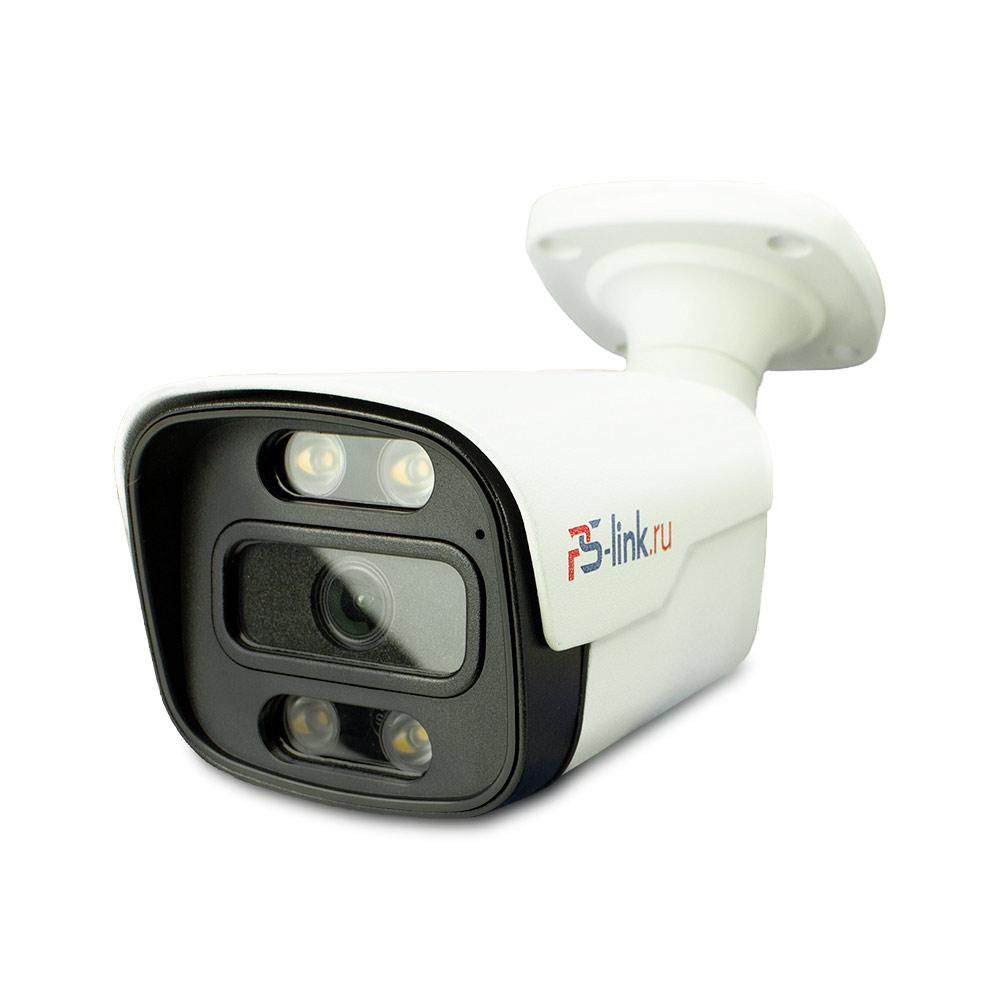 Камера видеонаблюдения AHD PS-link AHD108C уличная 8Мп FullColor в металлическом корпусе hiwatch ds i250l c 2 8mm 2мп видеокамера ip уличная цилиндрическая ip камера с led подсветкой до 30м и технологией colorvu 1 2 8