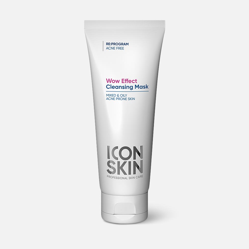 Маска для лица ICON SKIN Wow Effect глиняная, от акне, очищающая, 75 мл esmi skin minerals маска для лица очищающая и смягчающая
