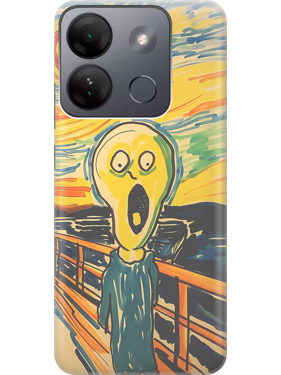 

Силиконовый чехол на Infinix Smart 7 HD с принтом "Искаженный крик", Прозрачный;желтый;синий, 769392051
