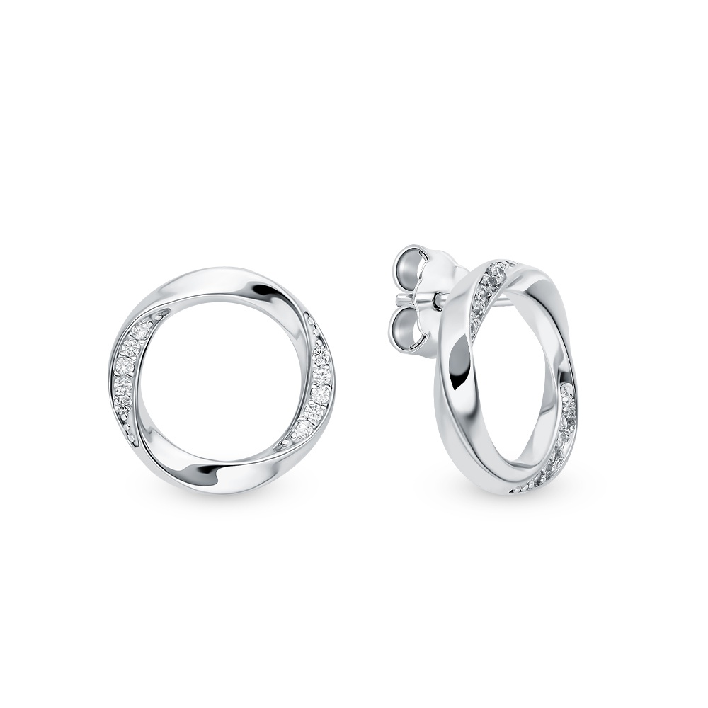 

Серьги пусеты из серебра 585Gold 702009092, фианит, 702009092