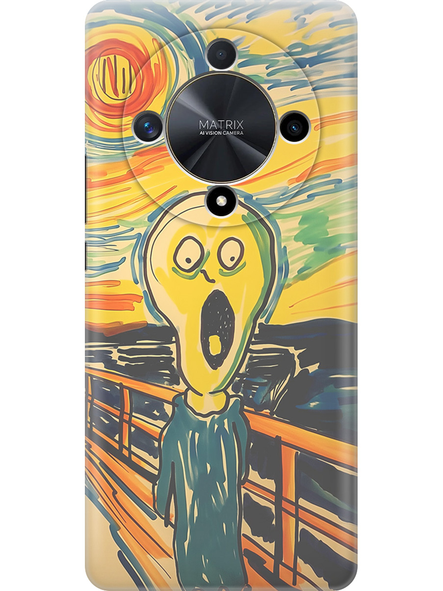 

Силиконовый чехол на Honor X9b/X50 с принтом "Искаженный крик", Прозрачный;желтый;синий, 781974351