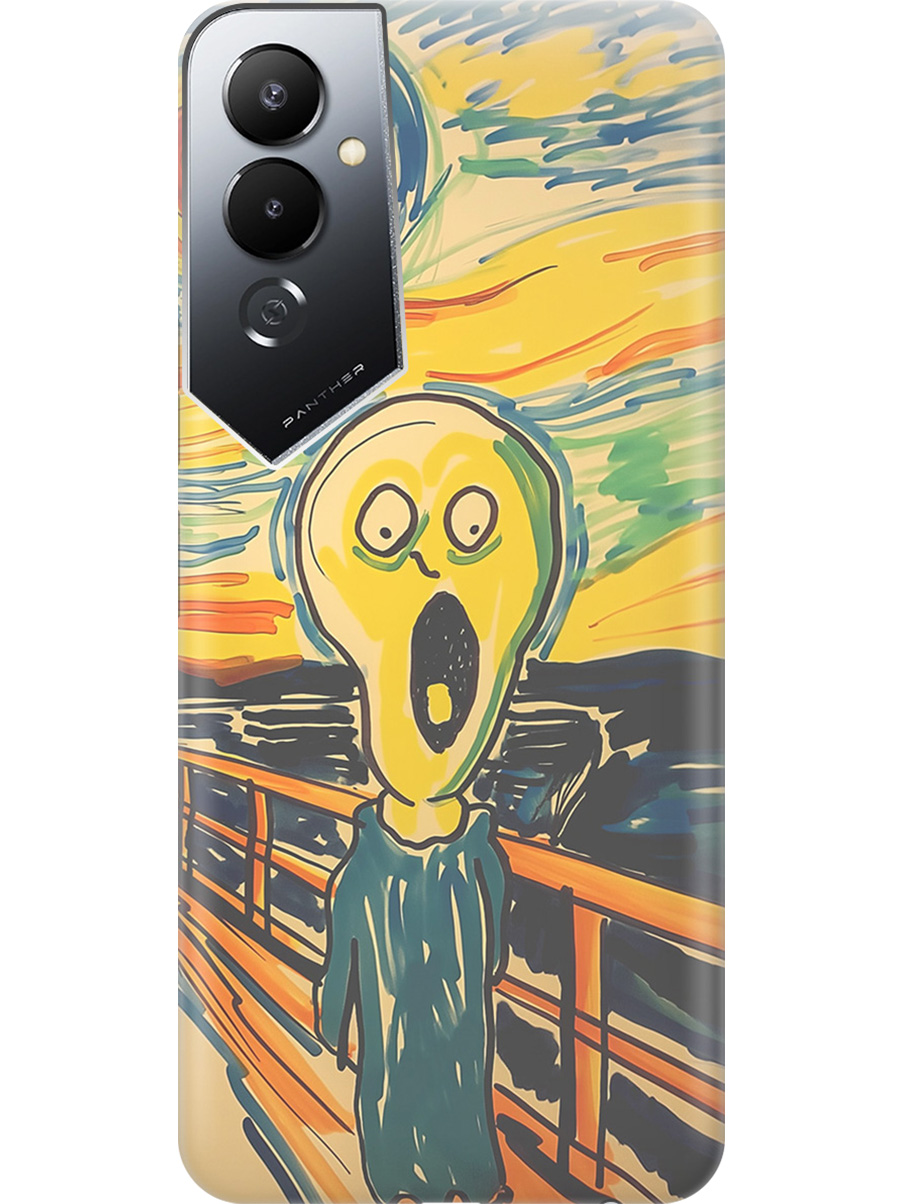 

Силиконовый чехол на Tecno Pova 4 с принтом "Искаженный крик", Прозрачный;желтый;синий, 762091451